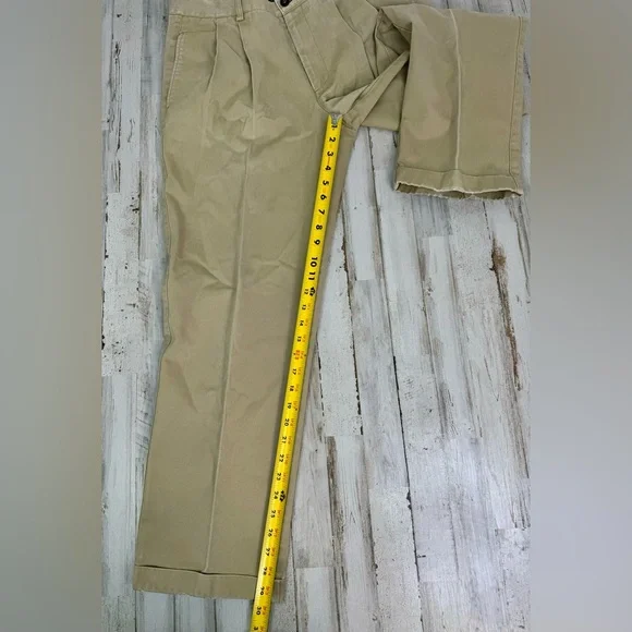 Orvis Pants Mens 34x29.5 Pleated Golf Straight Leg Casual Tan - Picture 8 of 11
